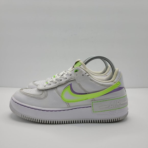 Nike Air Force 1 Low Shadow White Electric Green Womens Shoe DD9684-100 Size 8.5 - Picture 2 of 8